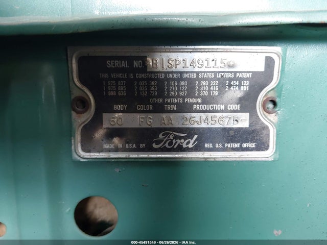 Aukcja sprzedaży 1951 Ford Victoria, vin: BISP149115, numer aukcji: 45491549