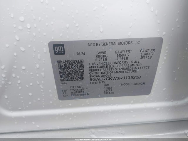 2024 Buick Enclave Premium Fwd მანქანა იყიდება აუქციონზე, vin: 5GAERCKW3RJ135318, აუქციონის ნომერი: 45491640