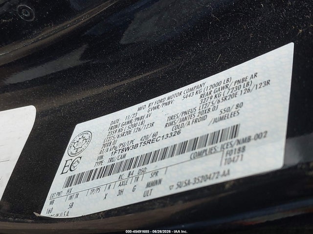 2024 Ford F-350 Lariat მანქანა იყიდება აუქციონზე, vin: 1FT8W3BT5REC13326, აუქციონის ნომერი: 45491685