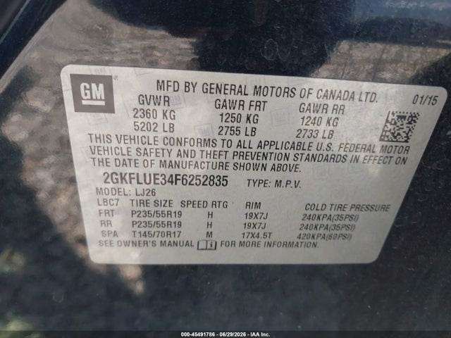 2GKFLUE34F6252835 GMC Terrain Denali