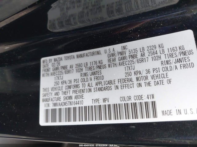 45491838 :رقم المزاد ، 7MMVAADW5TN164410 vin ، 2026 Mazda Cx-50 Hybrid Premium مزاد بيع
