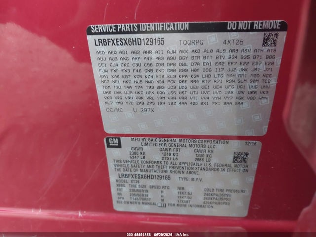 LRBFXESX6HD129165 Buick Envision Premium I