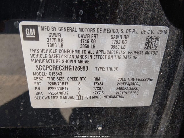 Chevrolet Silverado 1500 Lt 2017 3GCPCREC2HG126980 Image 9