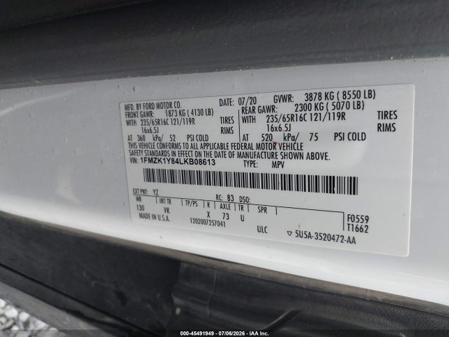 1FMZK1Y84LKB08613 Ford Transit-150 Passenger Van