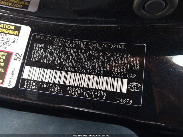Toyota CAMRY SE 2025 4T1DAACK2SU172748 Image 9