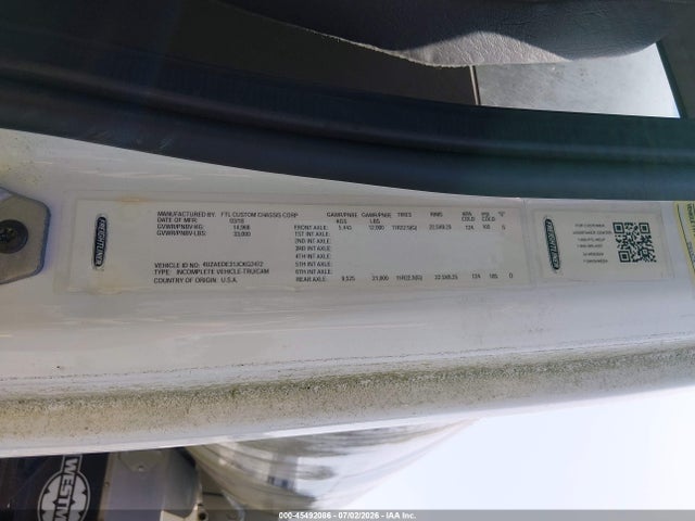 Aukcja sprzedaży 2018 Freightliner S2g, vin: 4UZAEDE31JCKG2472, numer aukcji: 45492086
