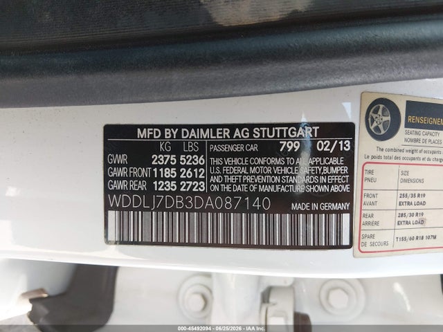 Продаж на аукціоні авто 2013 Mercedes-benz Cls 550, vin: WDDLJ7DB3DA087140, номер лоту: 45492094