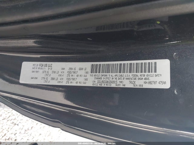 3C6JR6DG8KG502815 RAM 1500 Classic Tradesman 4x2 8&#039; Box
