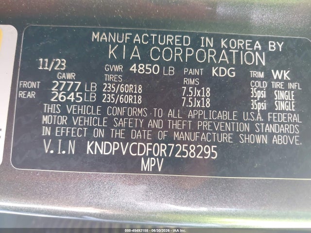 Auction sale of the 2024 Kia Sportage Ex, vin: KNDPVCDF0R7258295, lot number: 45492158
