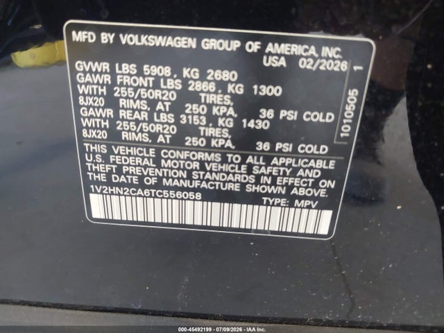 Volkswagen Atlas Se With Technology 2026 1V2HN2CA6TC556058 Image 9
