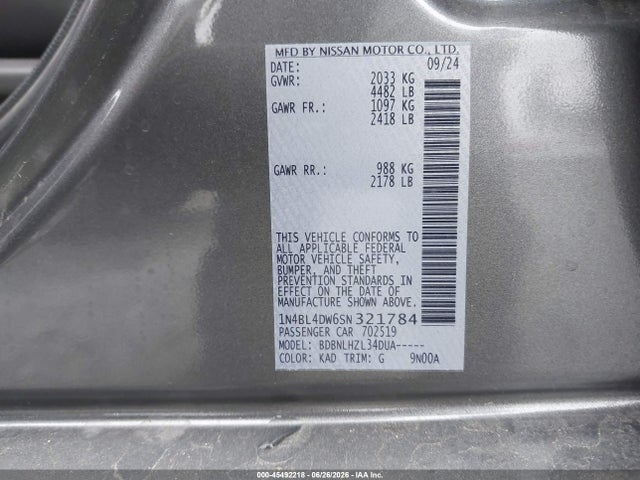 Nissan Altima Sv Awd 2025 1N4BL4DW6SN321784 Image 9