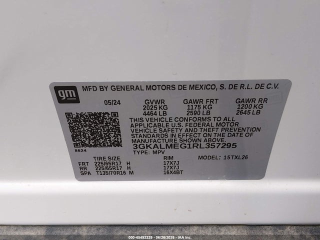 Продаж на аукціоні авто 2024 Gmc Terrain Fwd Sle, vin: 3GKALMEG1RL357295, номер лоту: 45492329