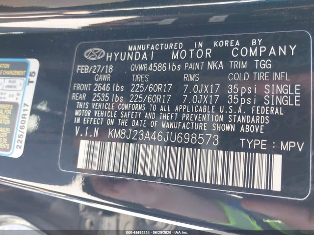 Hyundai TUCSON SE 2018 KM8J23A46JU698573 Image 9