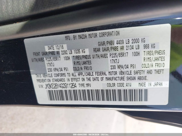 Mazda CX-5 SPORT 2016 JM3KE2BY4G0911264 Image 9