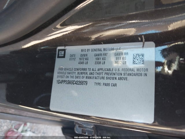 45492389 :رقم المزاد ، 1G4PP5SK6C4226879 vin ، 2012 Buick Verano مزاد بيع