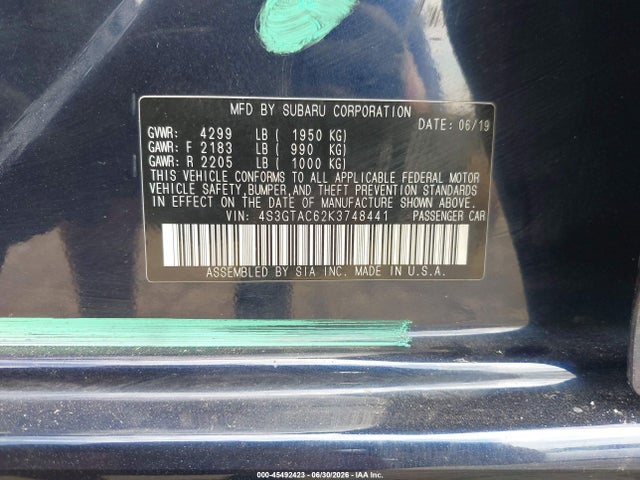 Subaru Impreza 2.0i Premium 2019 4S3GTAC62K3748441 Image 9