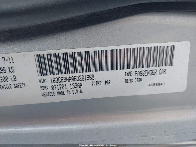 Продажа на аукционе авто 2011 Dodge Caliber Mainstreet, vin: 1B3CB3HA0BD261969, номер лота: 45492570
