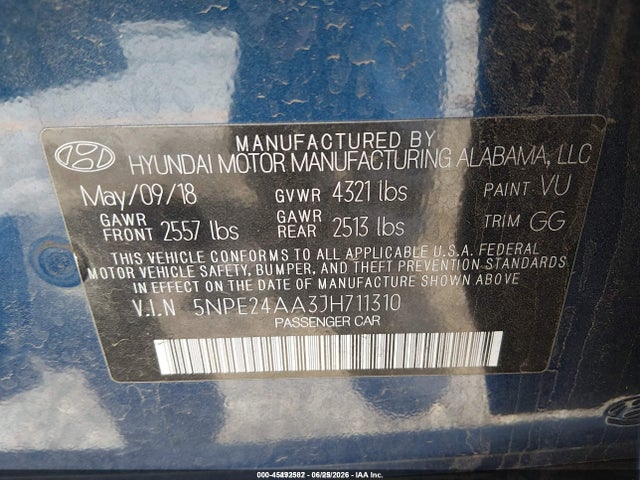 Hyundai SONATA ECO 2018 5NPE24AA3JH711310 Image 9