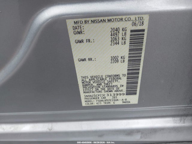 Nissan LEAF S 2018 1N4AZ1CP2JC313999 Image 9