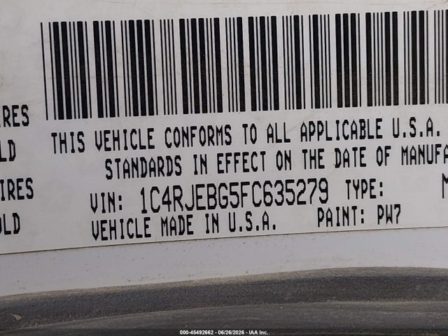1C4RJEBG5FC635279 Jeep Grand Cherokee Limited
