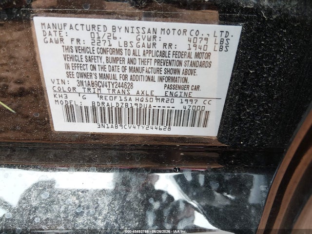 Nissan SENTRA SV 2026 3N1AB9CV4TY244628 Image 9