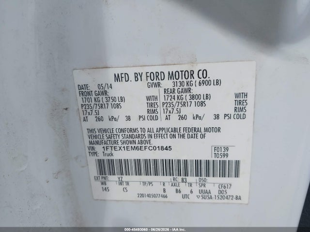1FTEX1EM6EFC01845 Ford F-150 Stx/xl/xlt