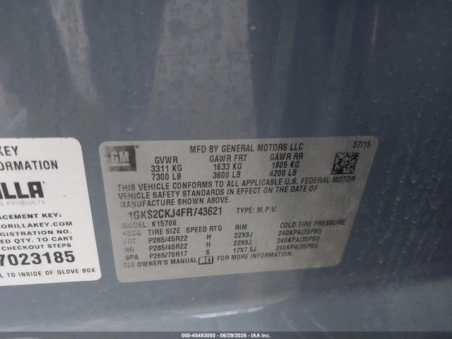 1GKS2CKJ4FR743621 GMC YUKON DENALI