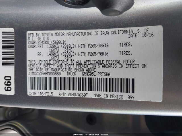 3TMCZ5AN6HM055880 Toyota Tacoma Trd Off Road