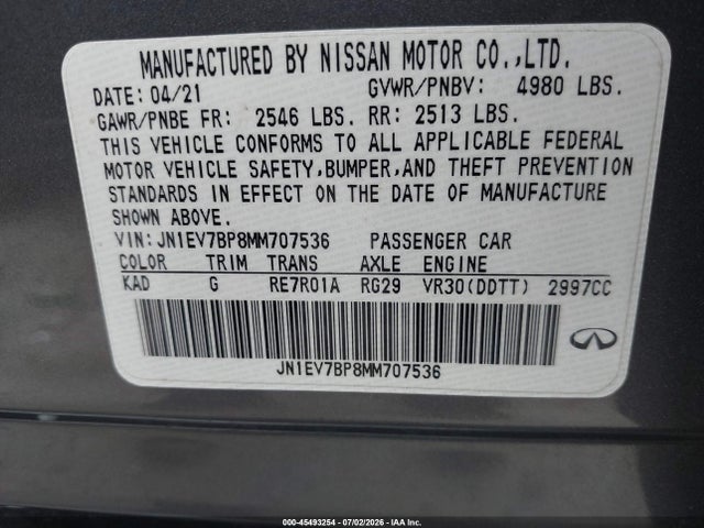 Infiniti Q50 LUXE 2021 JN1EV7BP8MM707536 Image 9