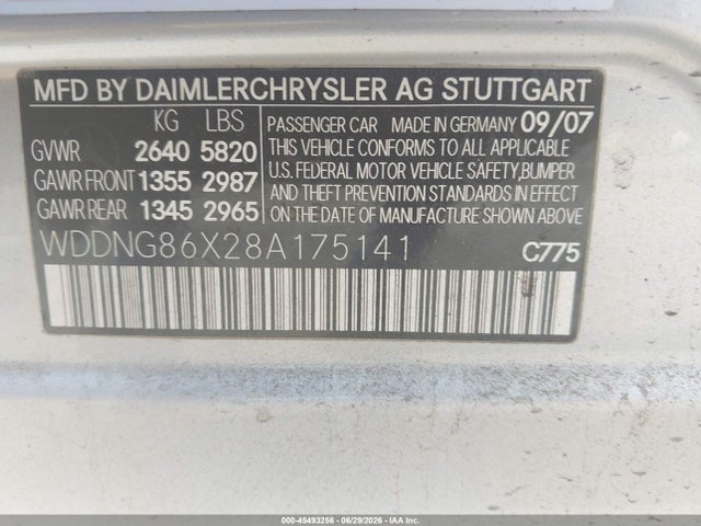 Продажа на аукционе авто 2008 Mercedes-benz S 550 4matic, vin: WDDNG86X28A175141, номер лота: 45493256