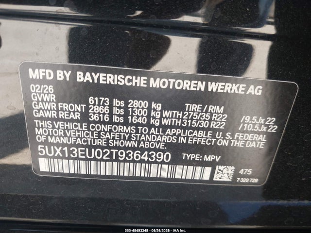 Aukcja sprzedaży 2026 Bmw X5 Sdrive40i, vin: 5UX13EU02T9364390, numer aukcji: 45493348