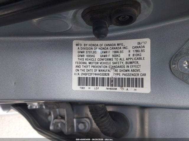Honda CIVIC EX 2017 2HGFC2F74HH550828 Image 9