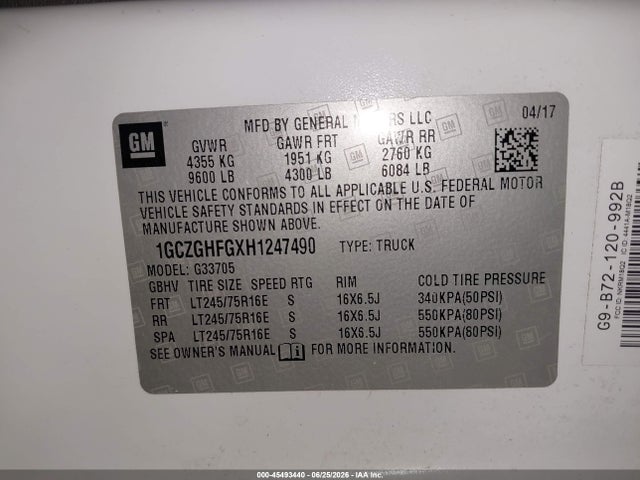 Chevrolet Express 3500 Work Van 2017 1GCZGHFGXH1247490 Image 9