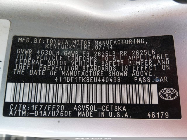 Toyota CAMRY SE 2014 4T1BF1FK8EU440498 Image 9