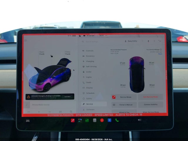 2020 Tesla Model Y Long Range Dual Motor All-wheel Drive/performance Dual Motor All-wheel Drive მანქანა იყიდება აუქციონზე, vin: 5YJYGDEF2LF002373, აუქციონის ნომერი: 45493494