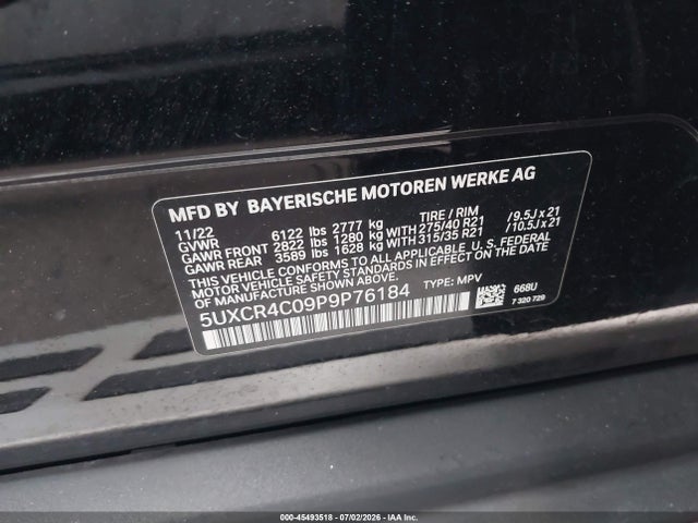 BMW X5 Sdrive40i 2023 5UXCR4C09P9P76184 Image 9