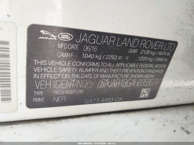 Продажа на аукционе авто 2017 Jaguar Xe 25t, vin: SAJAR4BG4HA958674, номер лота: 45493582