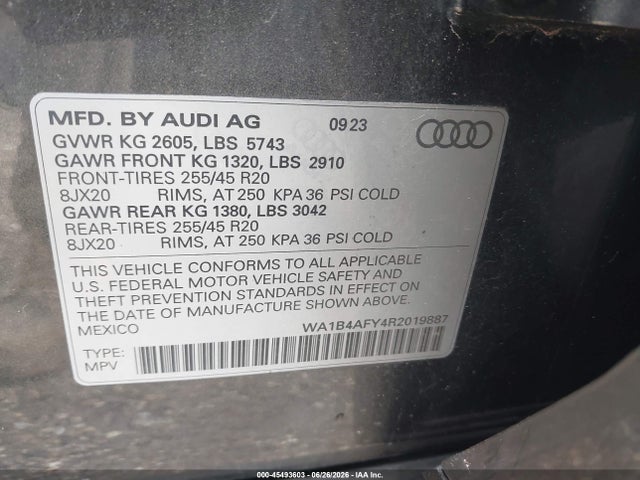 Aukcja sprzedaży 2024 Audi Sq5 Premium Plus Tfsi Quattro Tiptronic, vin: WA1B4AFY4R2019887, numer aukcji: 45493603