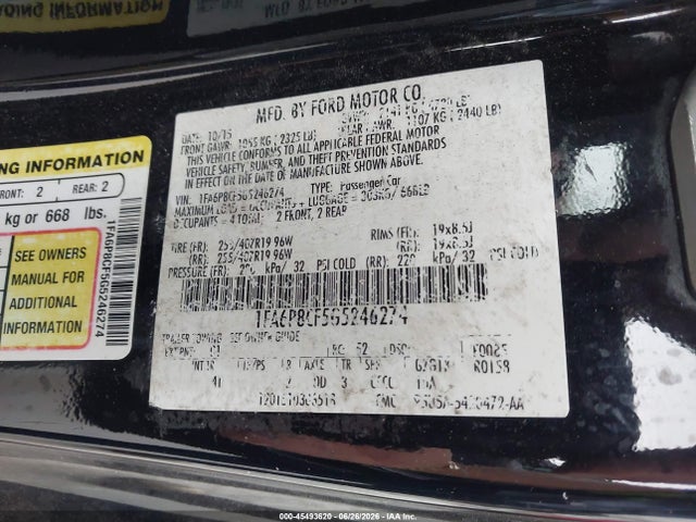 1FA6P8CF5G5246274 Ford Mustang Gt/gt Premium
