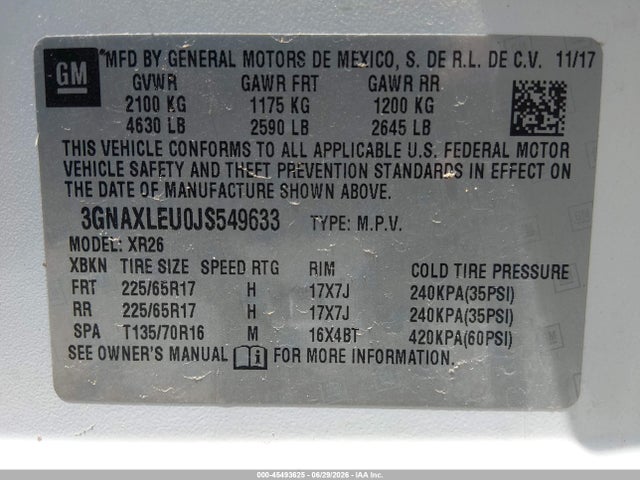 Chevrolet EQUINOX LT 2018 3GNAXLEU0JS549633 Image 9