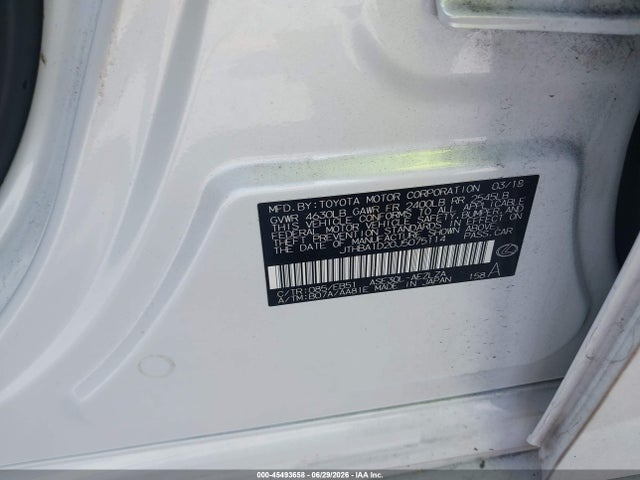 45493658 :رقم المزاد ، JTHBA1D20J5075114 vin ، 2018 Lexus Is 300 مزاد بيع
