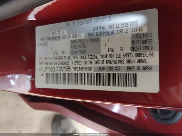 Продажа на аукционе авто 2012 Mazda Mazda5 Sport, vin: JM1CW2BL7C0121966, номер лота: 45493710