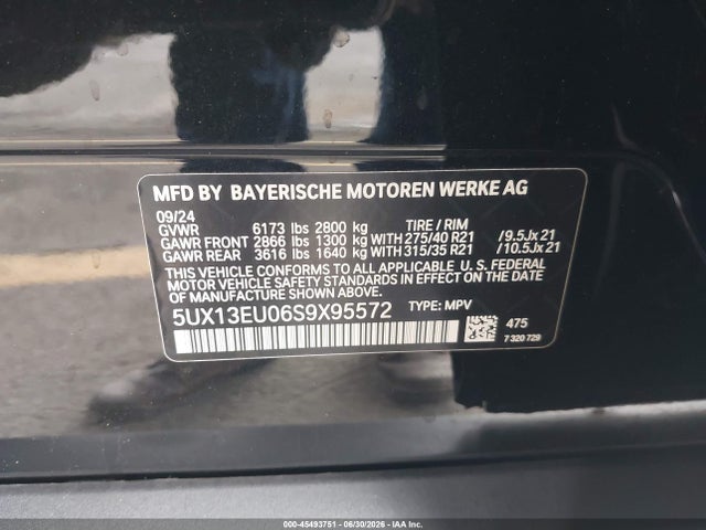 BMW X5 Sdrive40i 2025 5UX13EU06S9X95572 Image 9