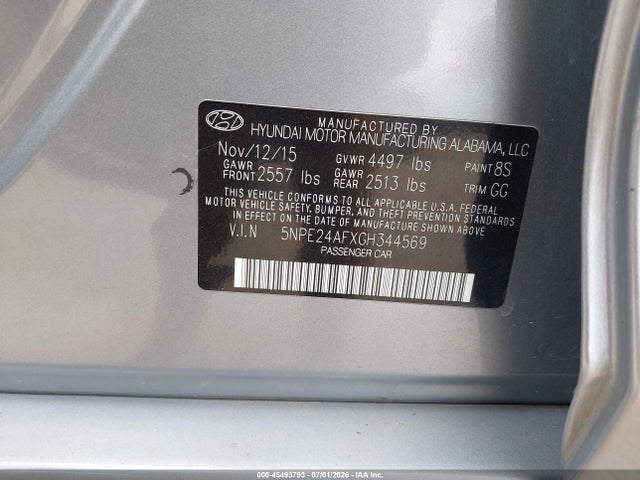 Hyundai SONATA SE 2016 5NPE24AFXGH344569 Image 9