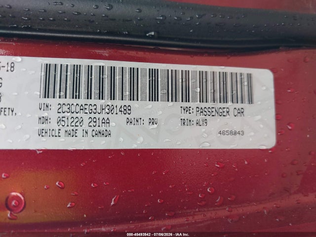Продаж на аукціоні авто 2018 Chrysler 300 Limited, vin: 2C3CCAEG3JH301489, номер лоту: 45493942