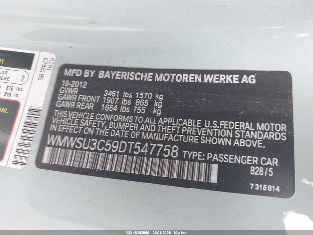 Продаж на аукціоні авто 2013 Mini Hardtop Cooper, vin: WMWSU3C59DT547758, номер лоту: 45493960