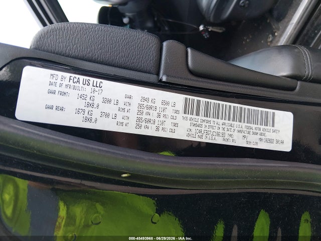 45493968 :رقم المزاد ، 1C4RJFBG7JC166193 vin ، 2018 Jeep Grand Cherokee Limited 4x4 مزاد بيع