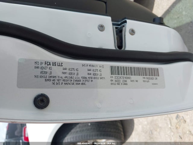 Aukcja sprzedaży 2015 Chrysler 300c, vin: 2C3CCAET6FH830021, numer aukcji: 45493977
