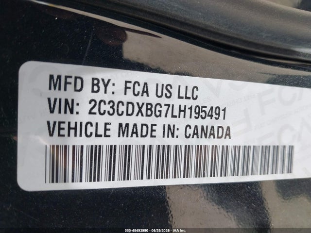 Aukcja sprzedaży 2020 Dodge Charger Sxt Rwd, vin: 2C3CDXBG7LH195491, numer aukcji: 45493990