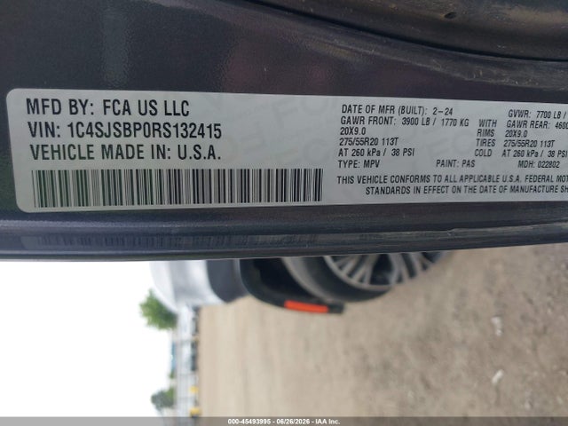 1C4SJSBP0RS132415 Jeep Wagoneer L Series Ii 4x4